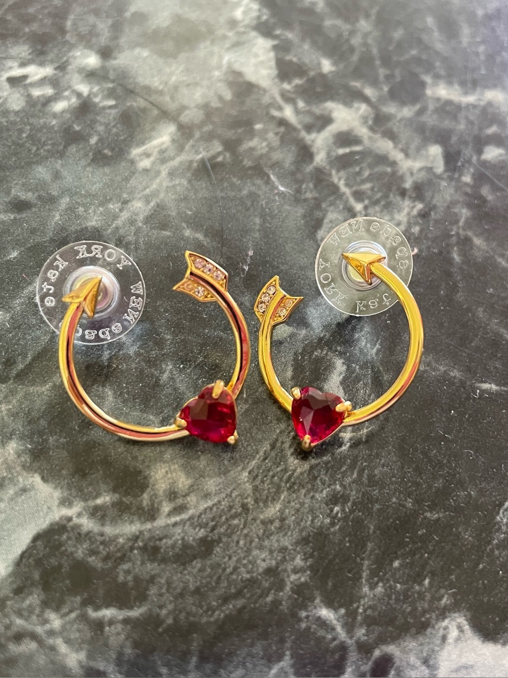 Kate Spade Lovestruck Heart & Arrow Hoops